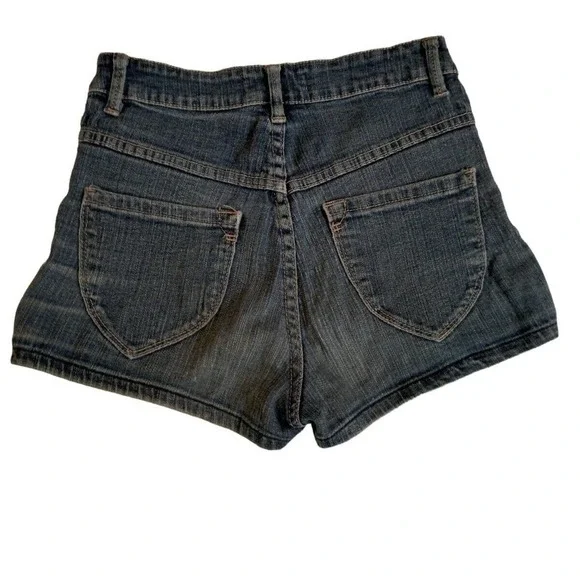 21 Denim Size 26 Blue Jean Denim Shorts Pockets Stretch - Picture 2 of 3